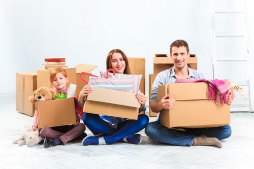 Preparing boxes and furniture for a local move in Homerton