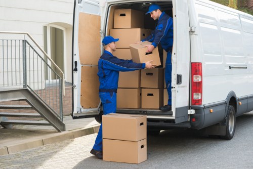 Removals van arriving for a home move in Homerton
