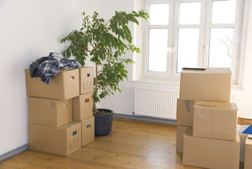 Preparations for moving day in a Homerton flat or house