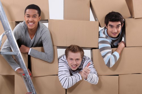 Commercial removals setup in an East London office