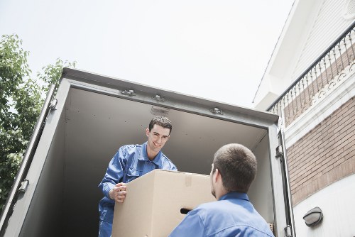 Office equipment and furniture prepared for a commercial move